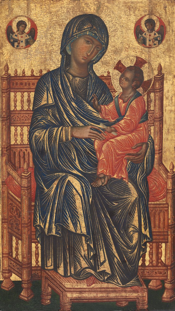 Madonna and Child Enthroned av Byzantine 13th Century