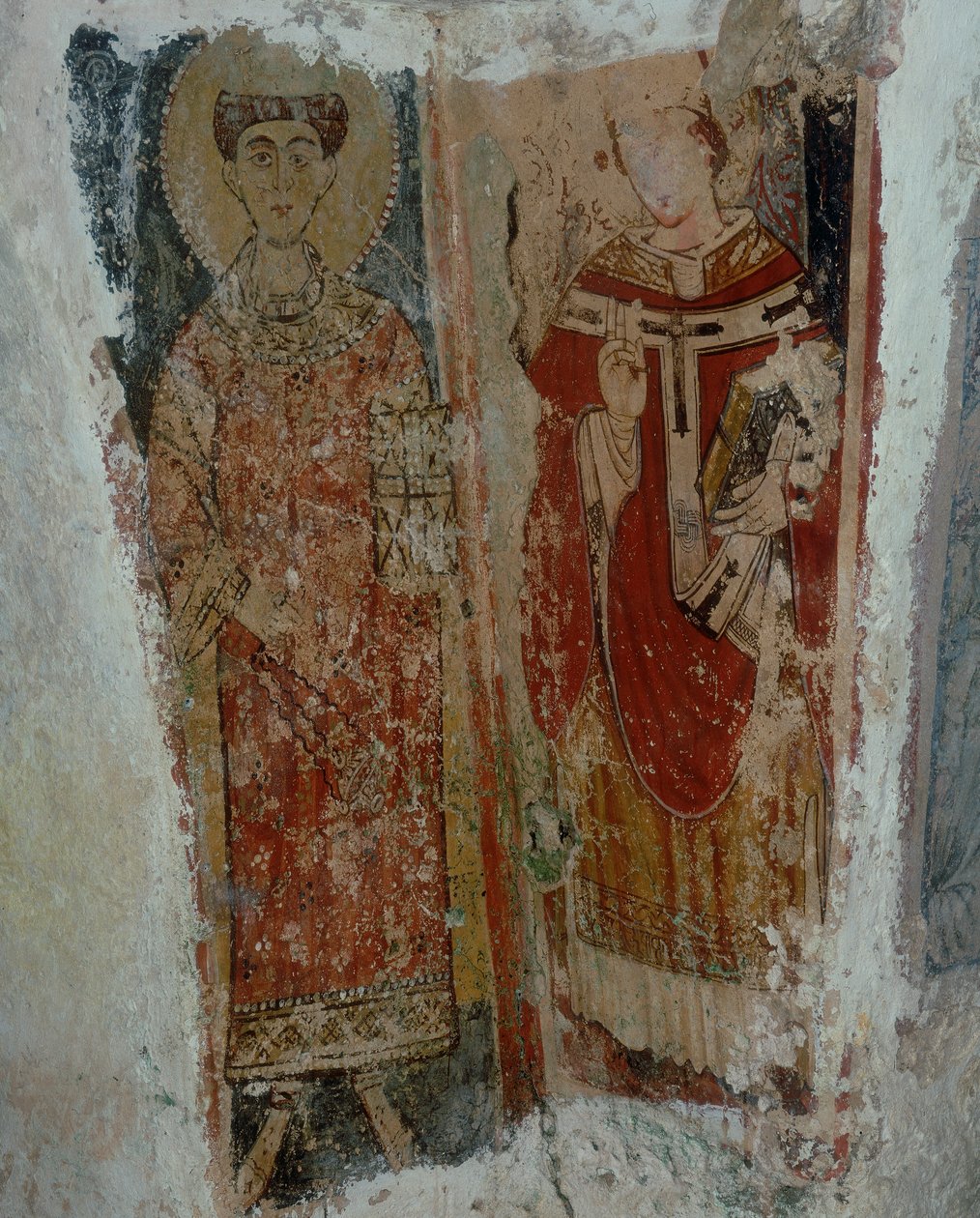 Ett diakonhelgon och ett biskopshelgon av Byzantine School