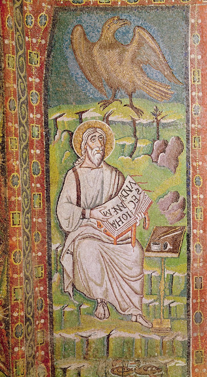 Evangelisten Johannes (mosaik) av Byzantine School