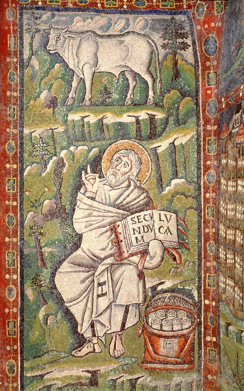 Evangelisten St Luke (mosaik) av Byzantine School