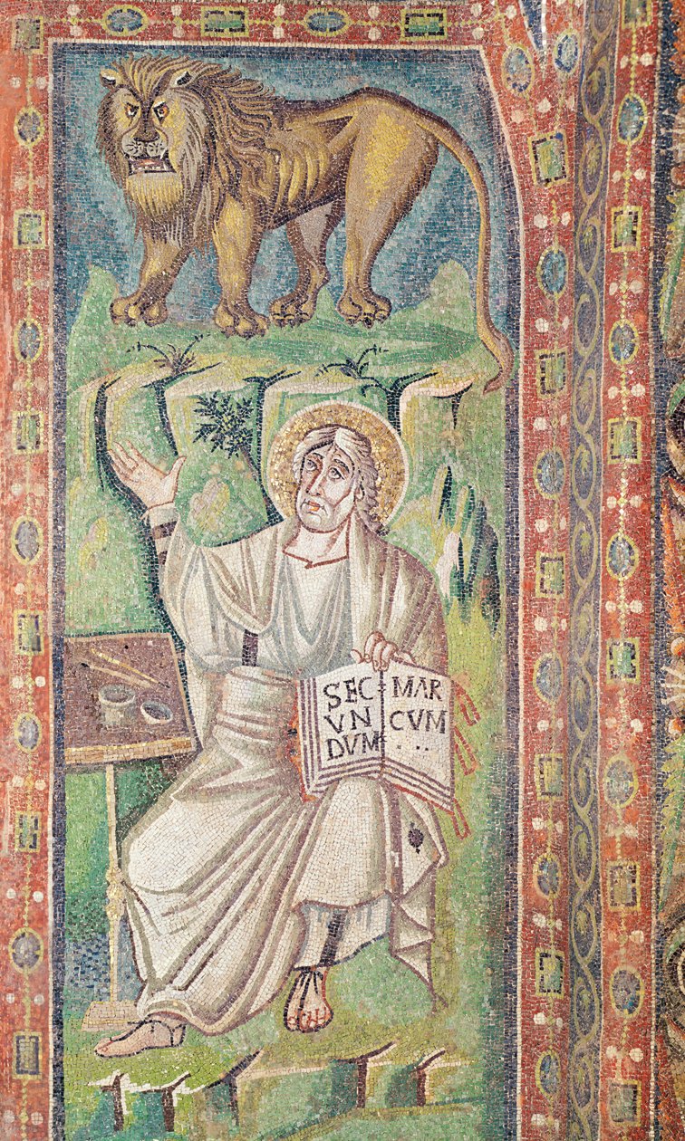 Markus evangelisten (mosaik) av Byzantine School