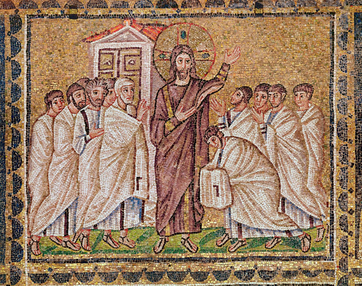 The Incredulity of St. Thomas, from Scenes from the Life of Christ (mosaic)swed av Byzantine School