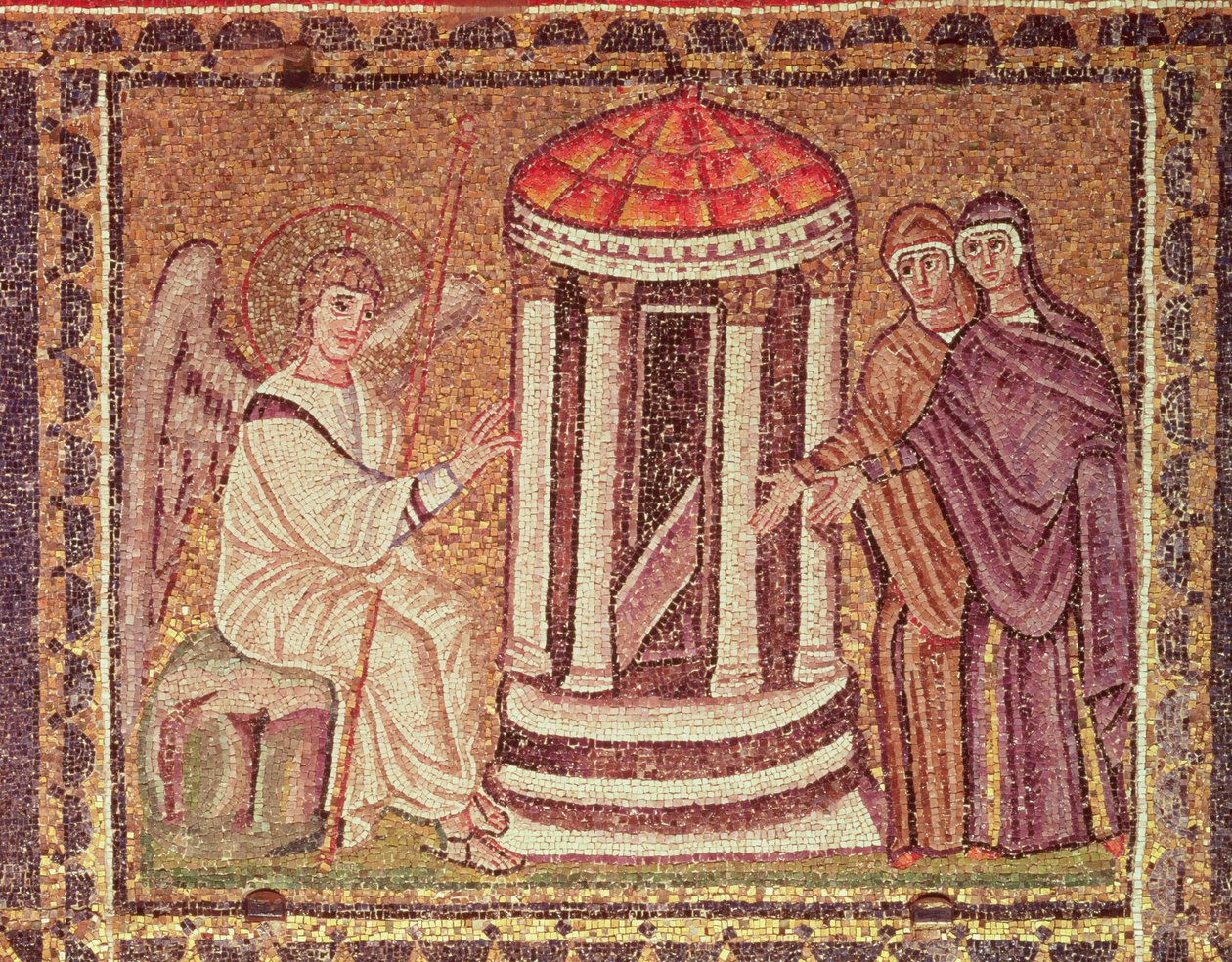 O Maria i le Tuugamau, Vaaiga mai le Soifuaga o Keriso (mosaic)swed av Byzantine School