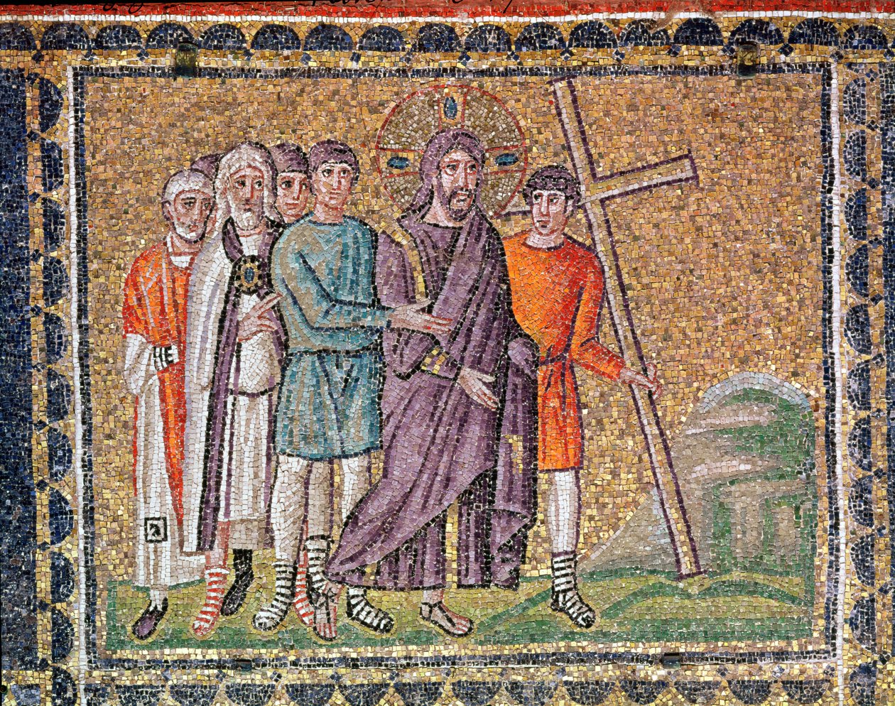 Vägen till Golgata, scener ur Kristi liv (mosaik) av Byzantine School