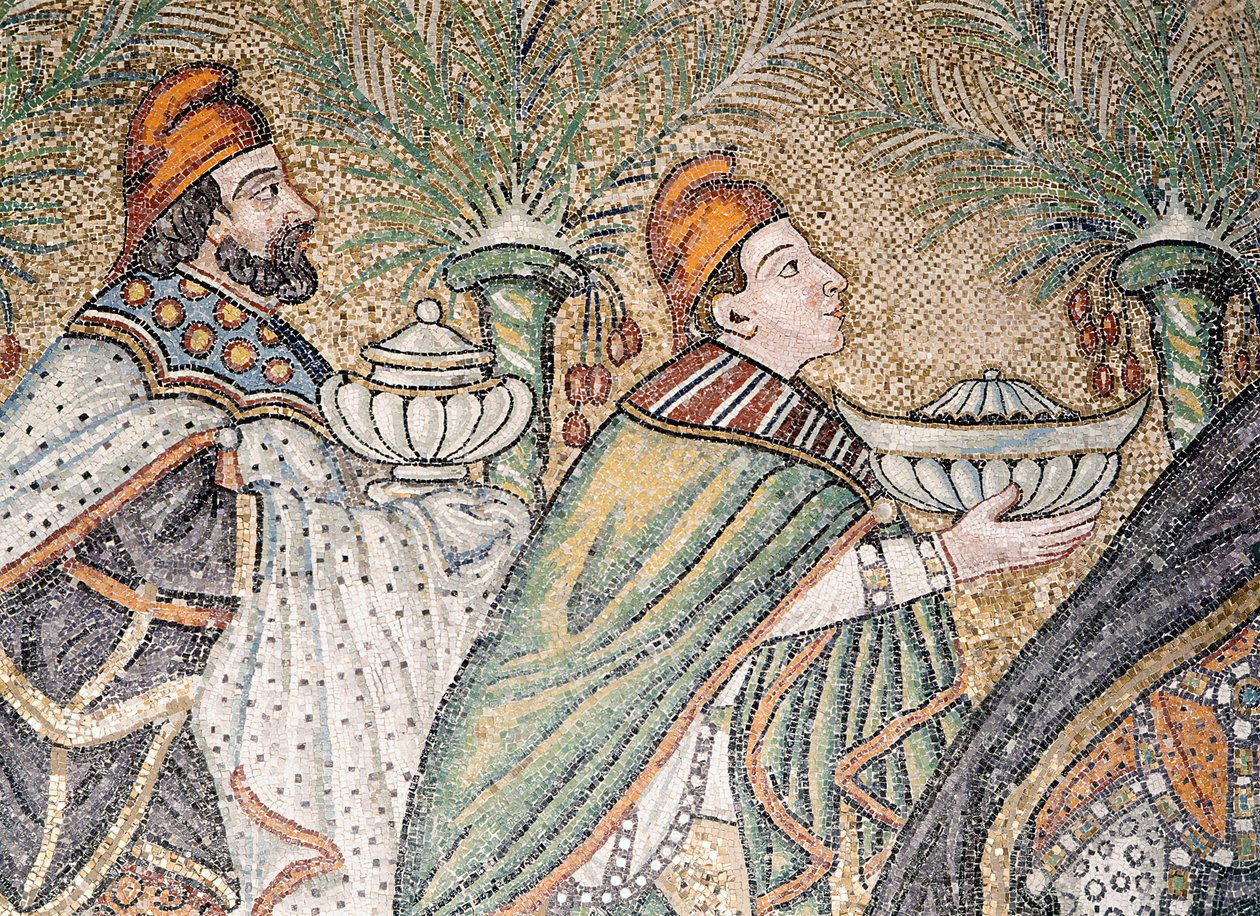 De två vise männen (mosaik) (detalj av 322564) av Byzantine School