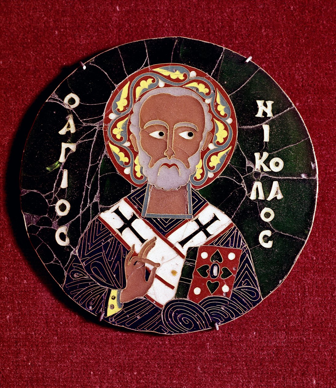 Bysantinsk konst: representation av Sankt Nikolaus av Myra (eller Bari) (300-talet) (Bysantinsk konst: representation av Sankt Nikolaus av Bari) E-post från 1000-talet (Emalj av Byzantine