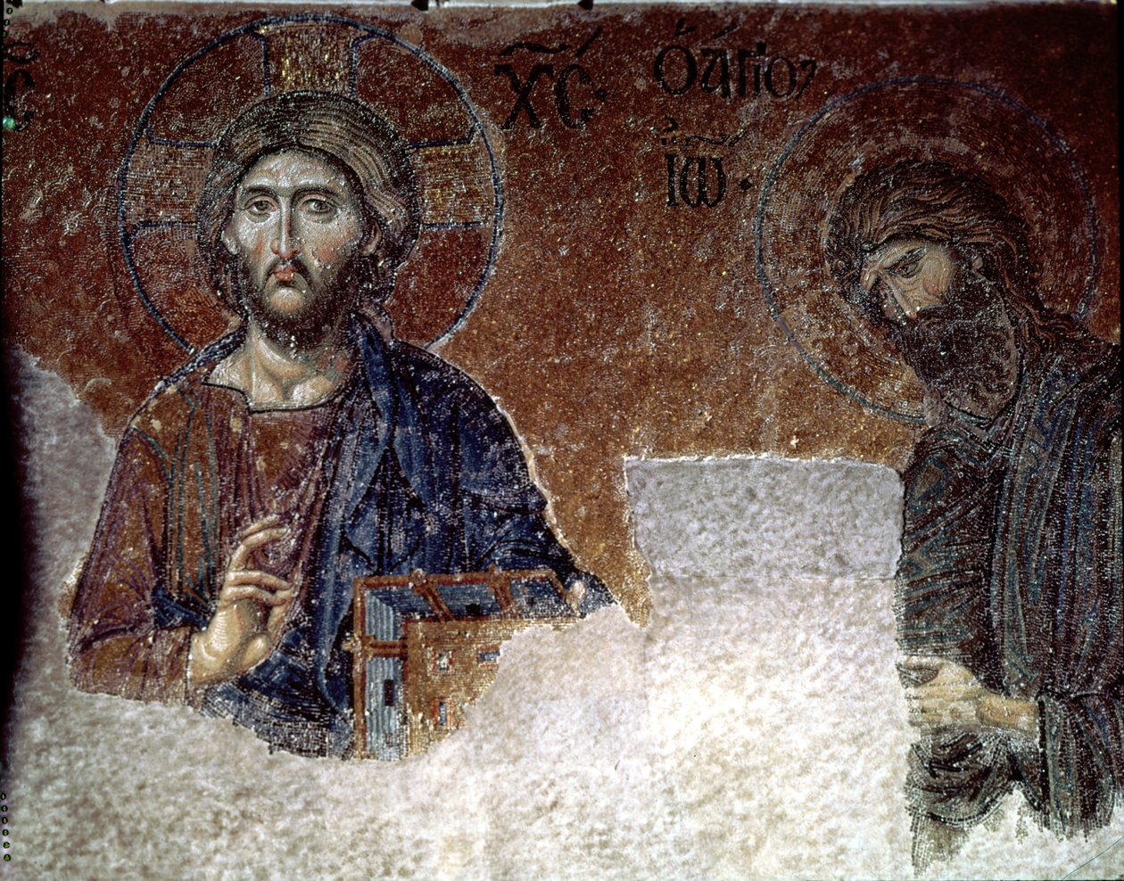 Kristus och Johannes Döparen i Hagia Sofia (mosaik) av Byzantine