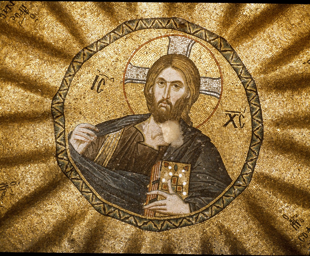 Kristus pantokrator (eller Kristus i härlighet) (mosaik av Byzantine