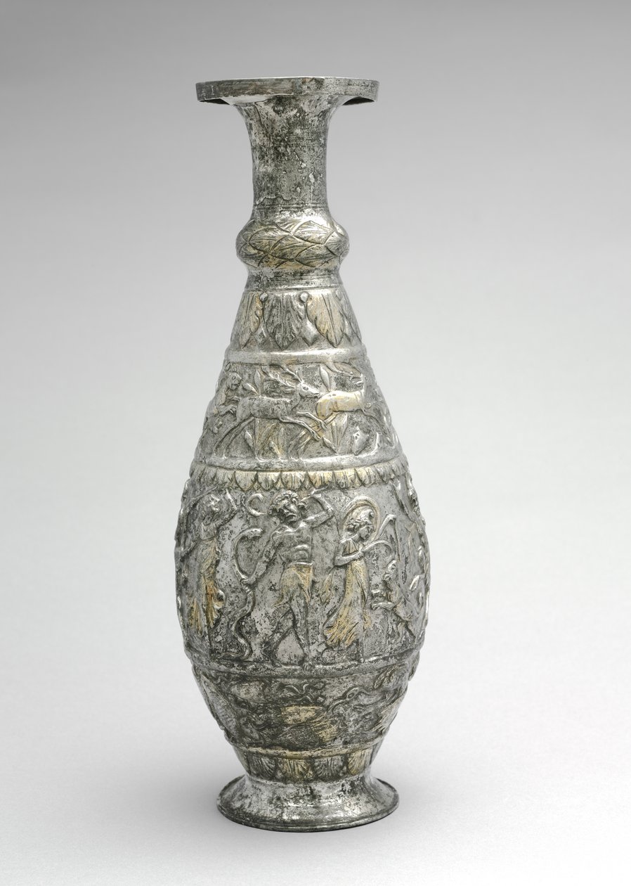 Ewer (Pitcher) med vilt-, skaldjurs- och vinscener, sent 300-tal (silver med spår av förgyllning) av Byzantine