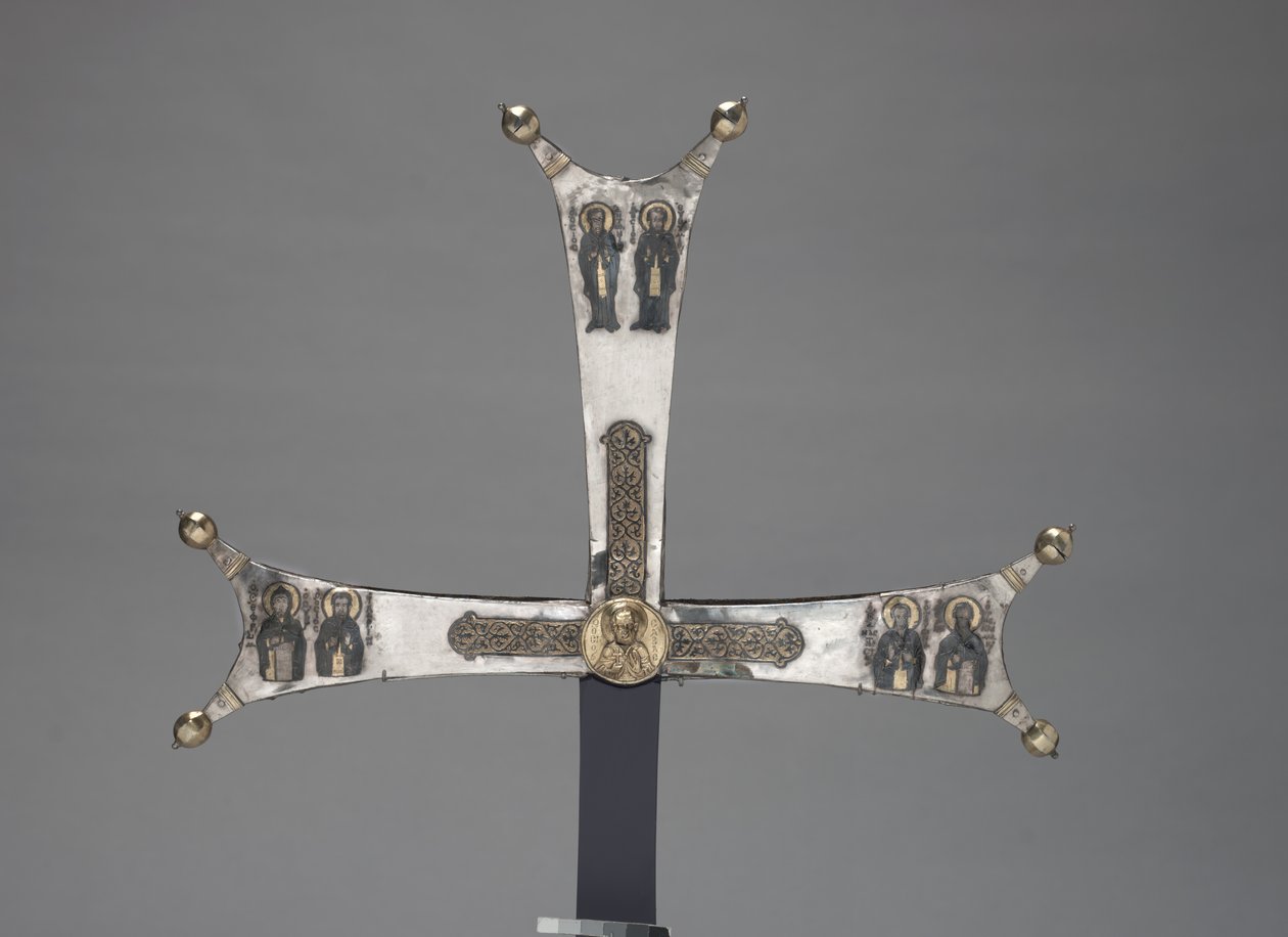 Fragment of a processional Cross, c.1050 (förgylld silver, niello) av Byzantine