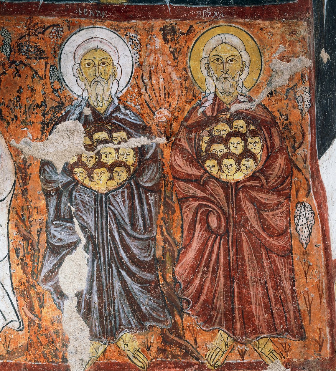 Skyddshelgon för oskyldiga, bysantinsk fresk (1212), Gulsehir Karsi Kilise (S:t Johannes kyrka), Goreme (Unescos världsarvslista av Byzantine
