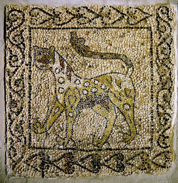Spotted Panther, 1213 (mosaik) av Byzantine