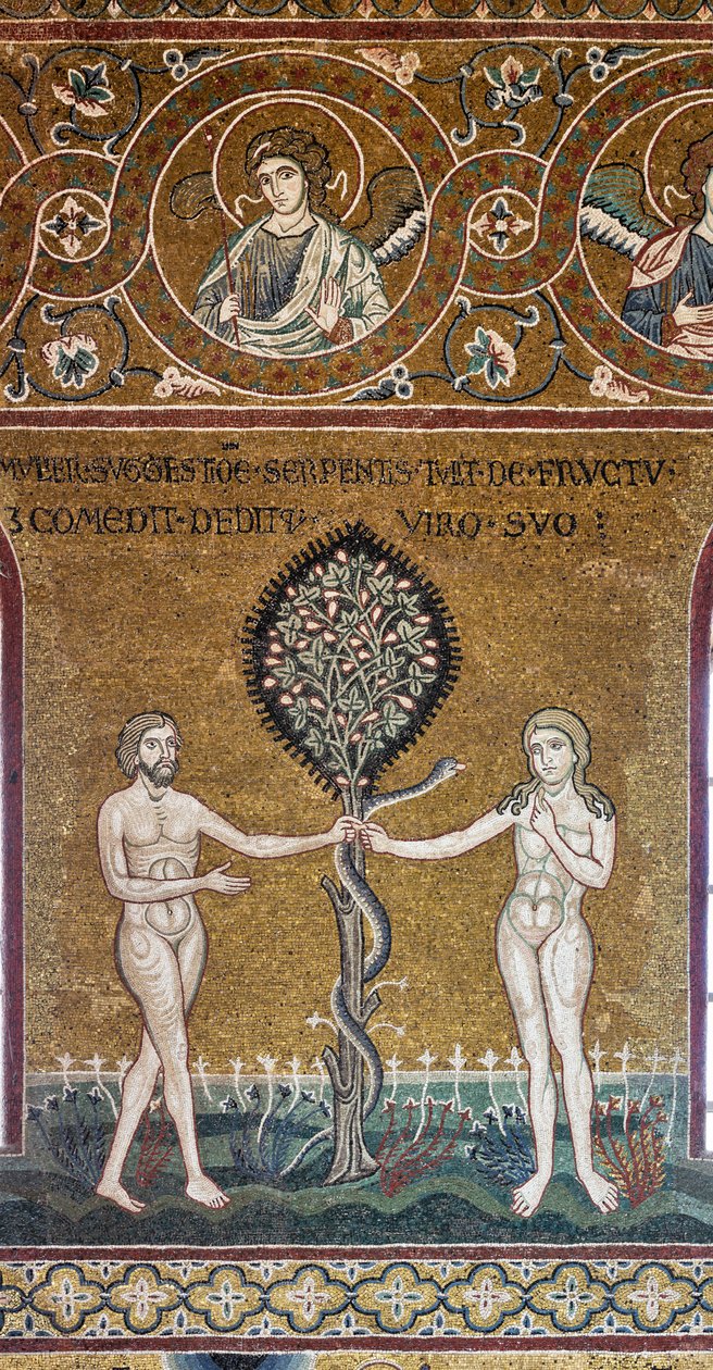 Ursynden, bysantinsk mosaik, Gamla testamentets cykel-Earthly Paradise, XII-XIII sek (mosaik) av Byzantine