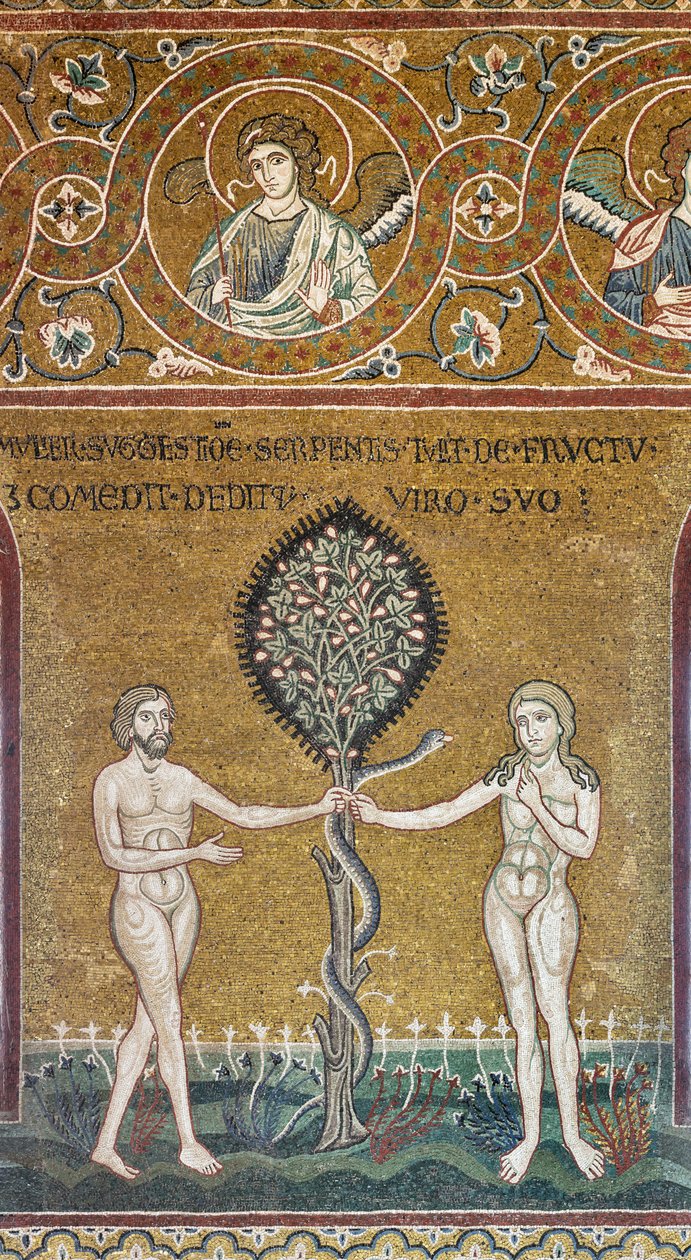 Ursynden, bysantinsk mosaik, Gamla testamentets cykel-Earthly Paradise, XII-XIII sek (mosaik) av Byzantine