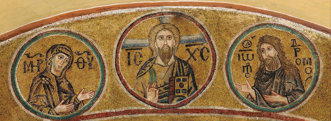 Deesis: Kristus, Jungfru Maria och Johannes Döparen av Byzantine Byzantine