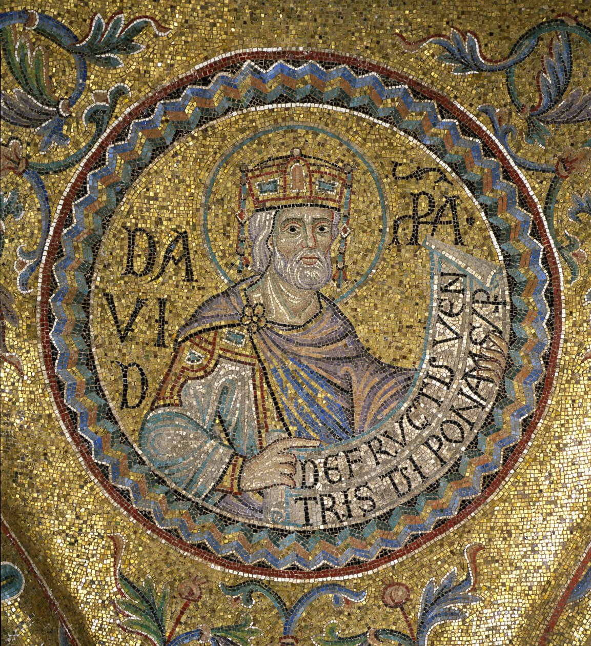 King David Detalj av interiörmosaiker i St. Marks-basilikan, 1200-talet av Byzantine Byzantine