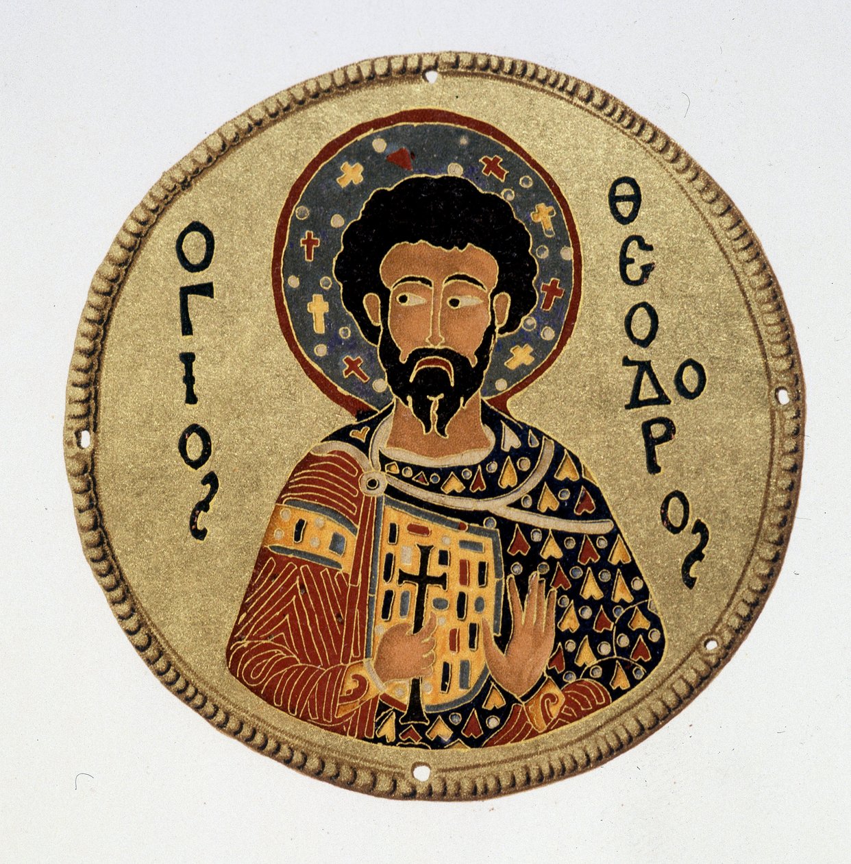 Saint Theodore (Teodoro) - i Fac-liknelse i "" History and monuments of bysantine emals"" av N Kondakow av Byzantine Byzantine