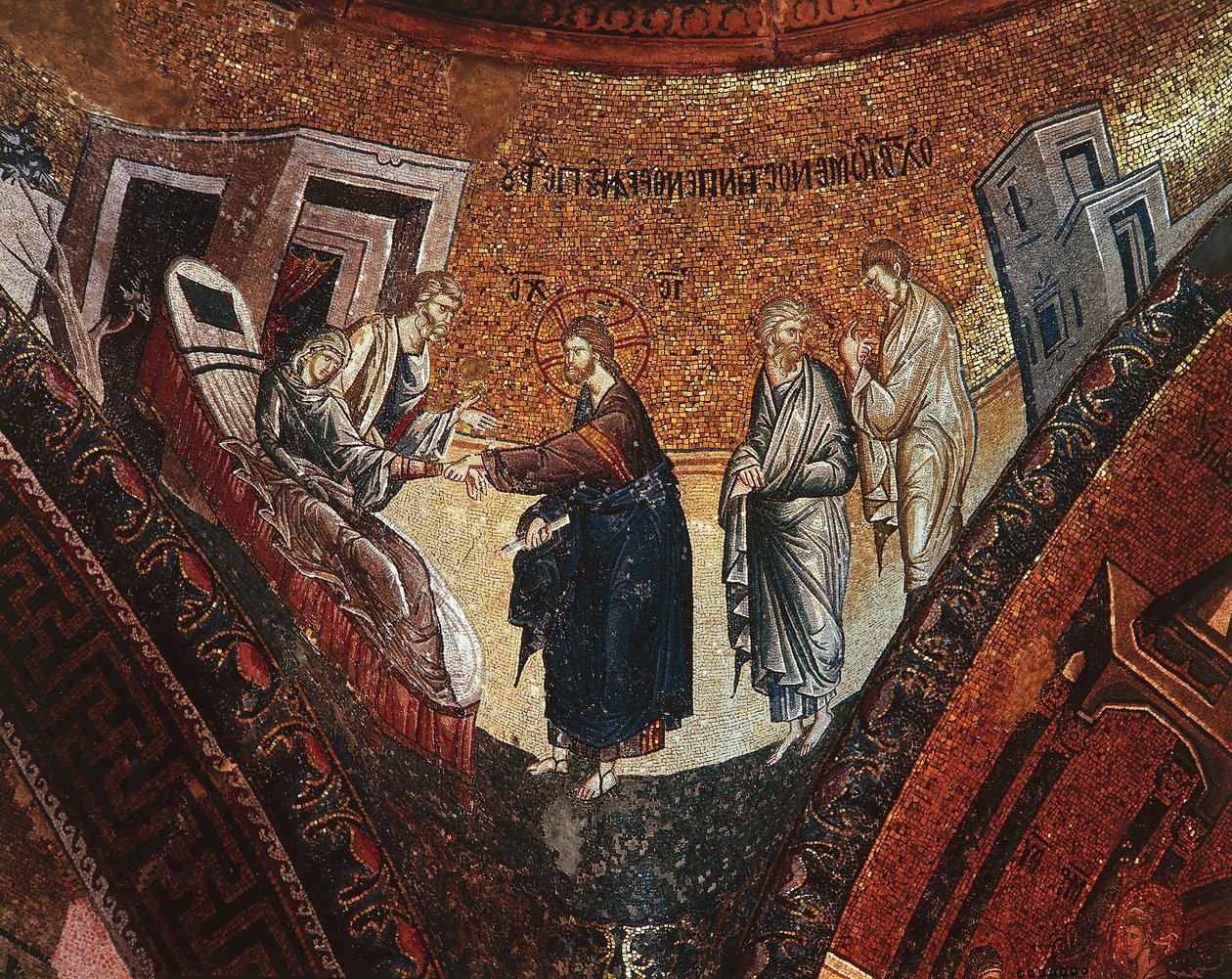 Jungfruns död (mosaik) av Byzantine Byzantine