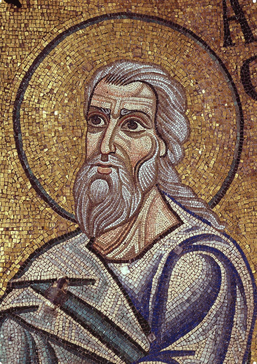 Profeten Habakkuk Detalj av inre mosaiker i St. Marks-basilikan, 1100-talet av Byzantine Byzantine