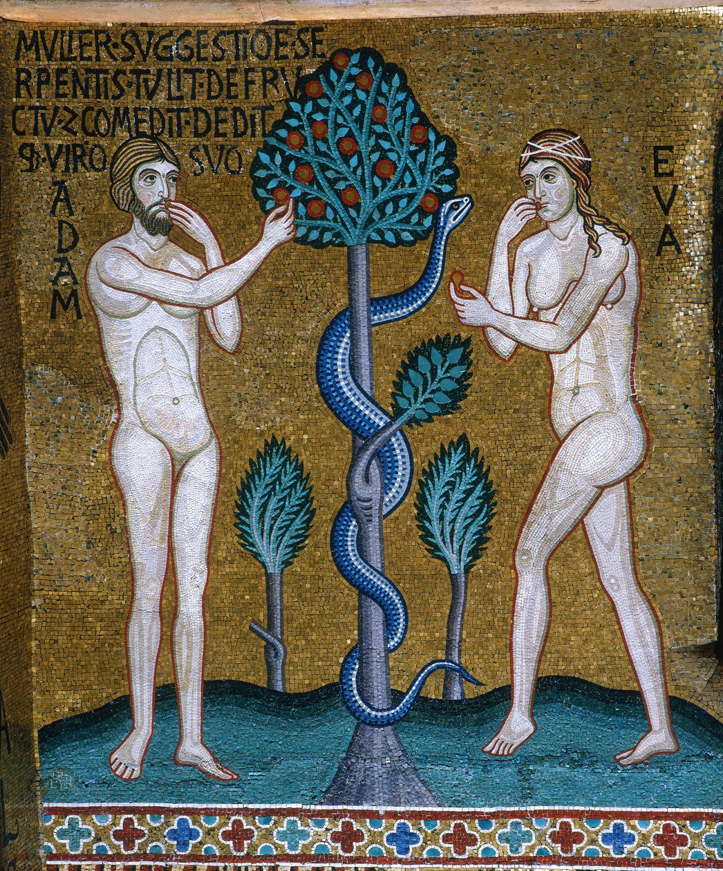 Adam och Eva. Fallet, 1140-1170. av Byzantine Master.