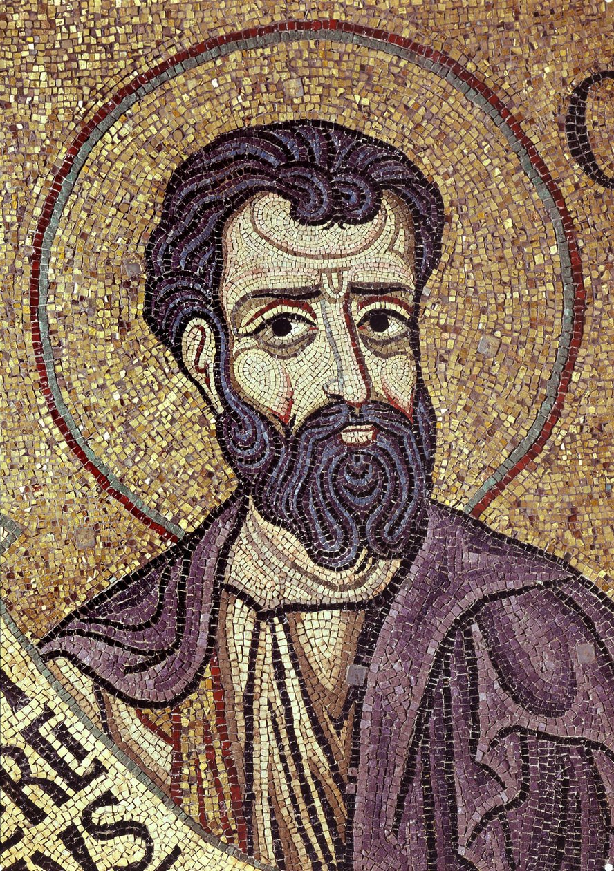Profeten Hosea Detalj av interiörmosaiker i St. Marks-basilikan, 1100-talet av Byzantine Byzantine