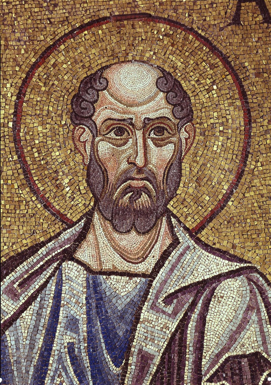 Profeten Obadiah Detalj av interiörmosaiker i St. Marks-basilikan, 1100-talet av Byzantine Byzantine