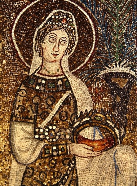 Jungfru Martyr (mosaik) (se även 58073) av Byzantine School