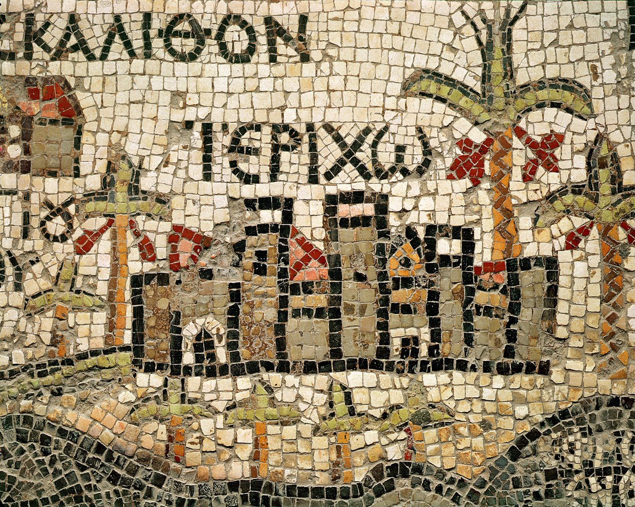 Detalj av en karta över Jeriko av Byzantine School