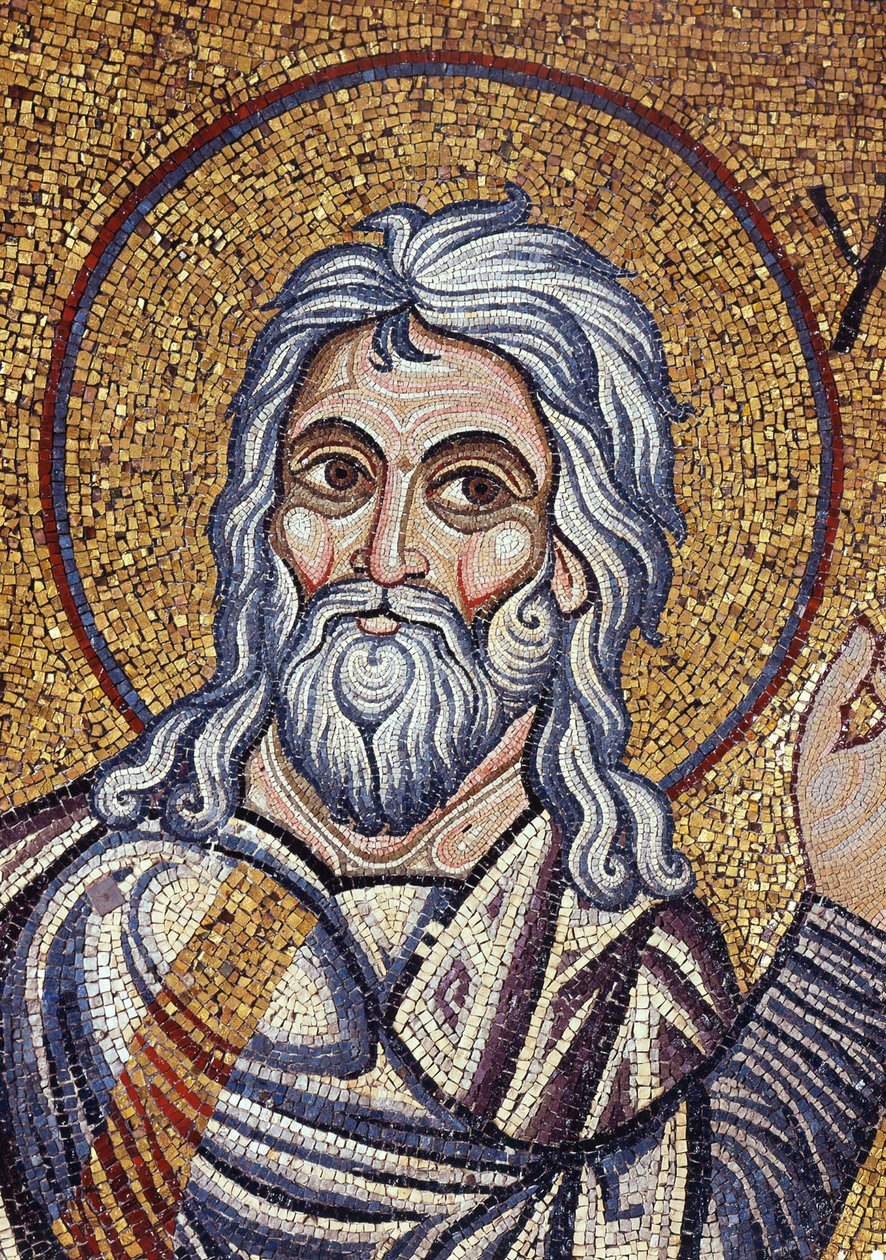 Detalj av profeten Jesaja (mosaik) av Byzantine School