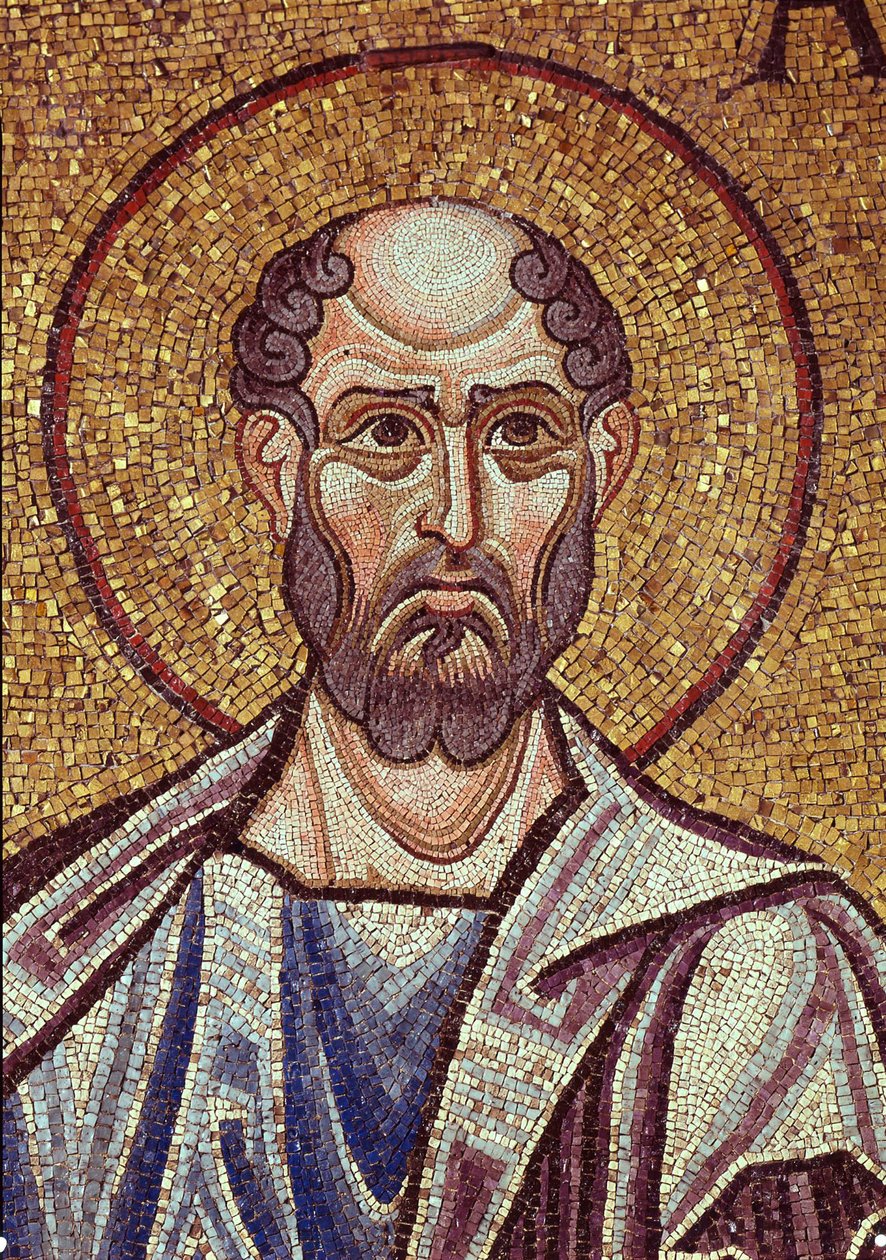 Profeten Abdias (8:e eller 6:e ​​århundradet f.Kr.). Verk av en bysantinsk mästare, mosaik, detalj av dekorationen av Markuskyrkan i Venedig (Italien) av Byzantine School