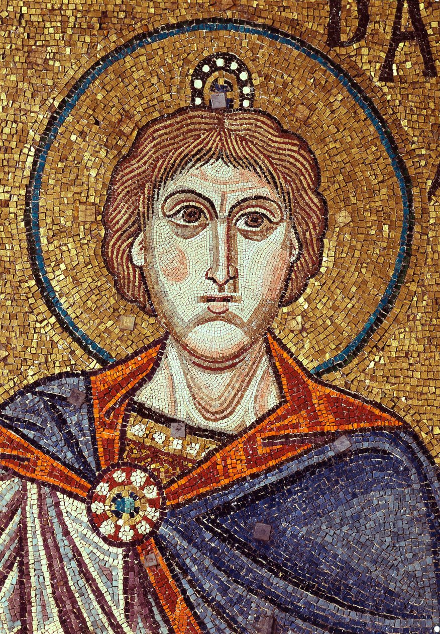 Profeten Daniel (600-talet). Verk av en bysantinsk mästare, mosaik, detalj av dekorationen av Markuskyrkan i Venedig (Italien) av Byzantine School