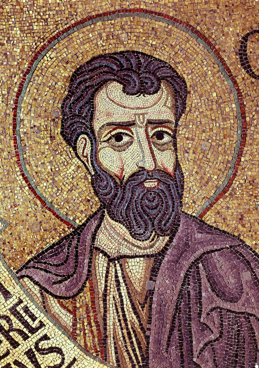 Profeten Hosea (700-talet f.Kr.). Verk av en bysantinsk mästare, mosaik, detalj av dekorationen av Markuskyrkan i Venedig (Italien) av Byzantine School