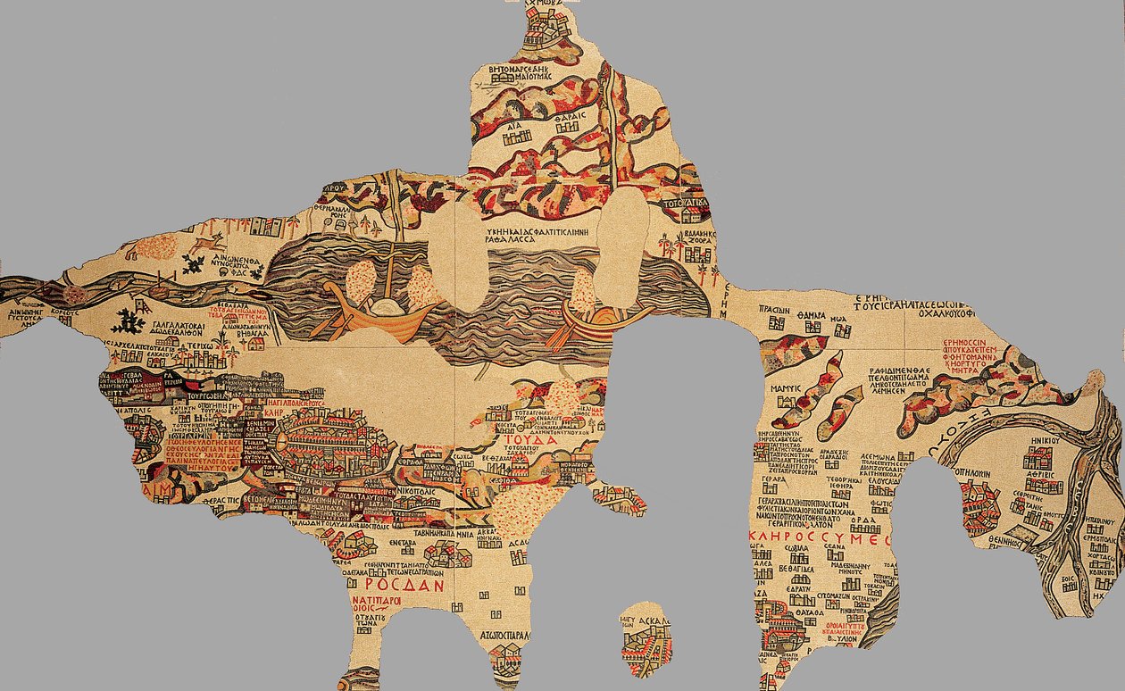 Karta, Madaba, Jordanien (mosaik) av Byzantine School
