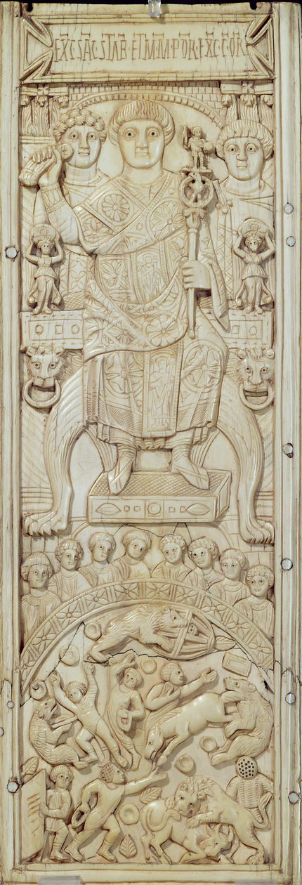 Panel från konsul Areobindus diptyk, Konstantinopel, 506 AD (se även 224964) av Byzantine School