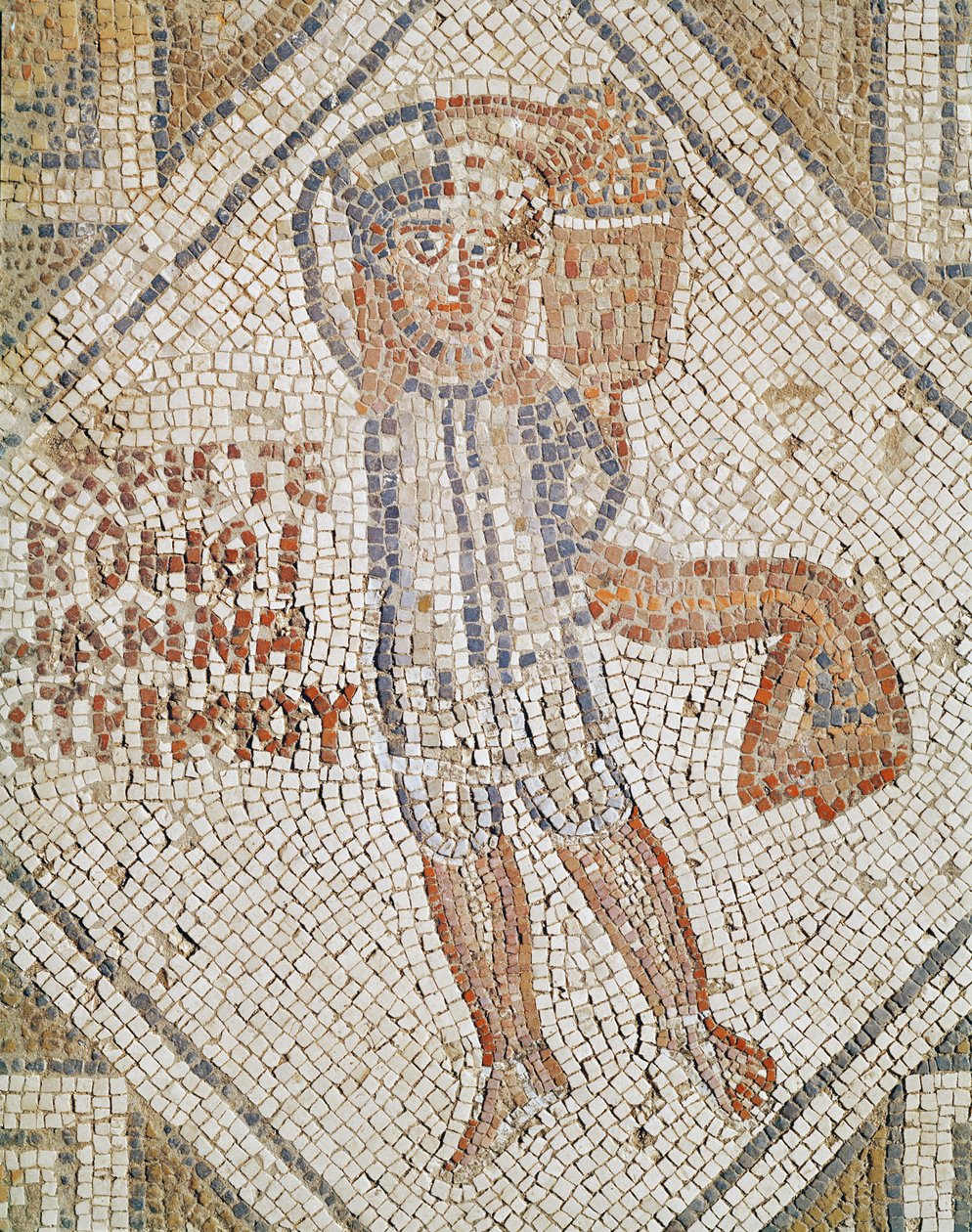 Trottoardetalj av en murare (mosaik) av Byzantine School