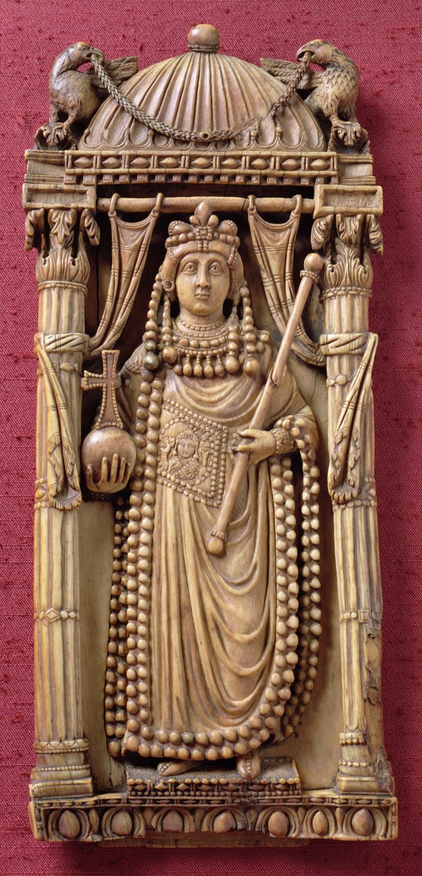 Reliefristning av en kejsarinna, c.500 e.Kr av Byzantine School