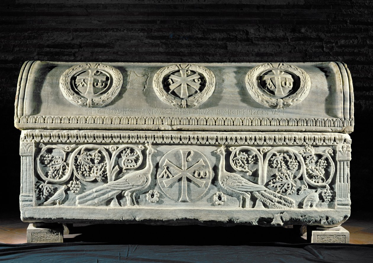 Sarkofag av biskop Theodore (marmor) av Byzantine School