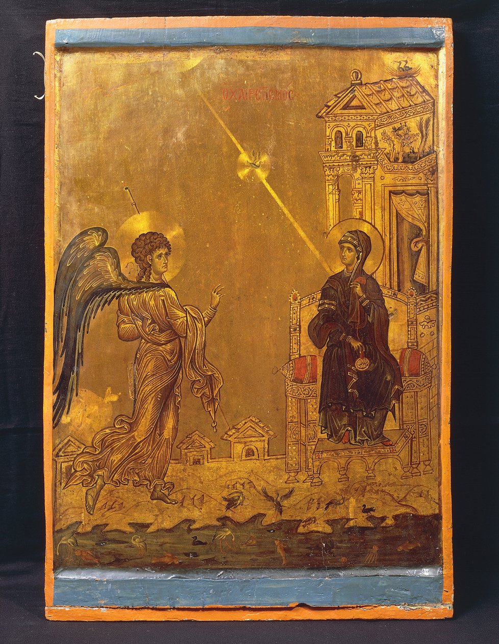 Bebådelsen (tempera på panelen) av Byzantine School