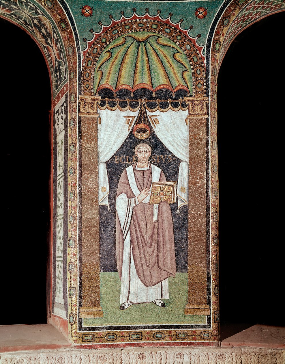 Biskopens Ecclesia (Detalj av mosaik, 600-talet) av Byzantine School