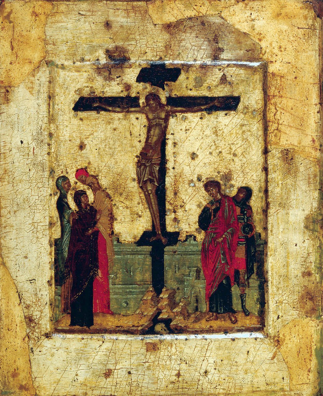 Korsfästelsen, slutet av 1300-talet. av Byzantine icon.