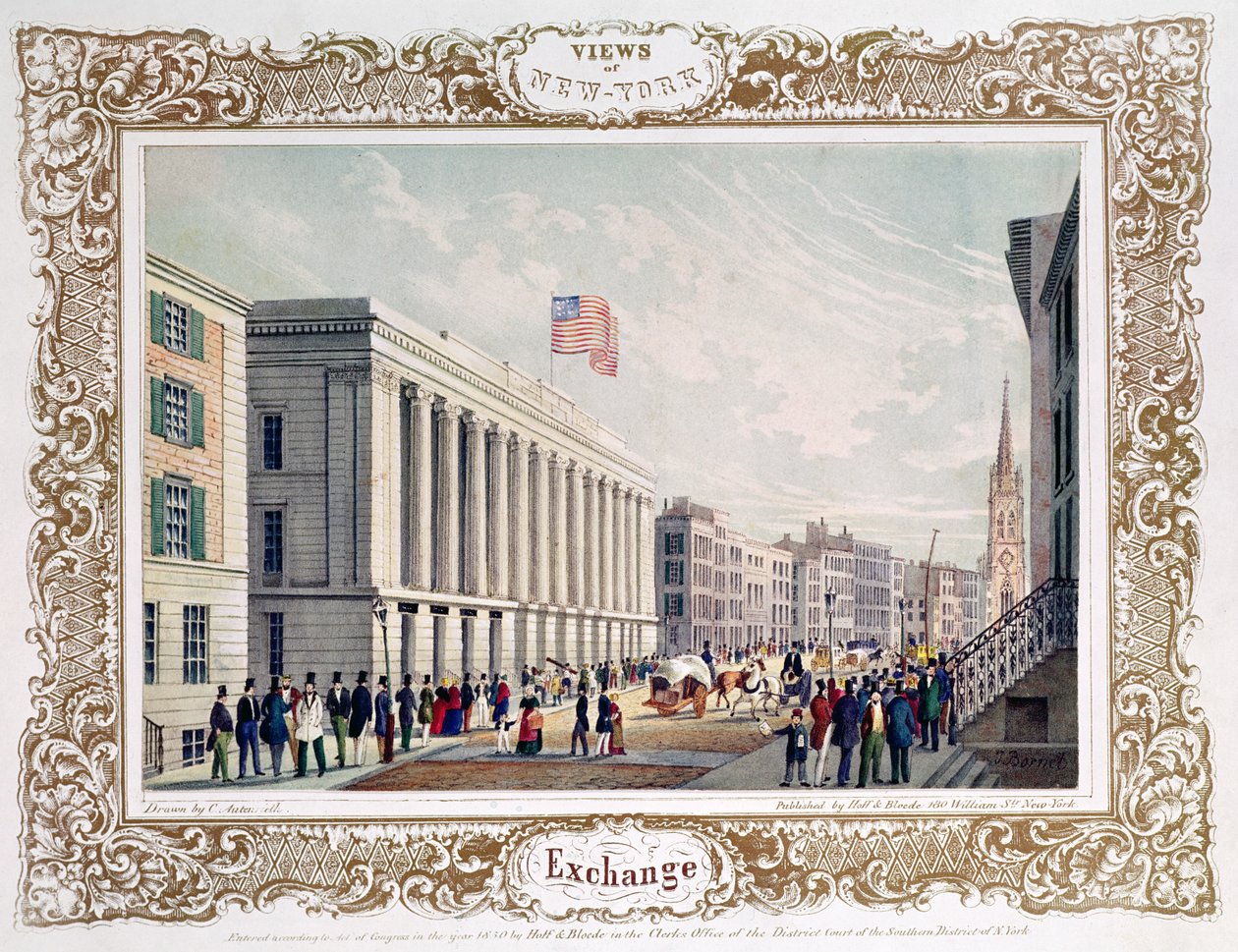 Exchange, New York City, publicerad 1850 av C. Autenrieth