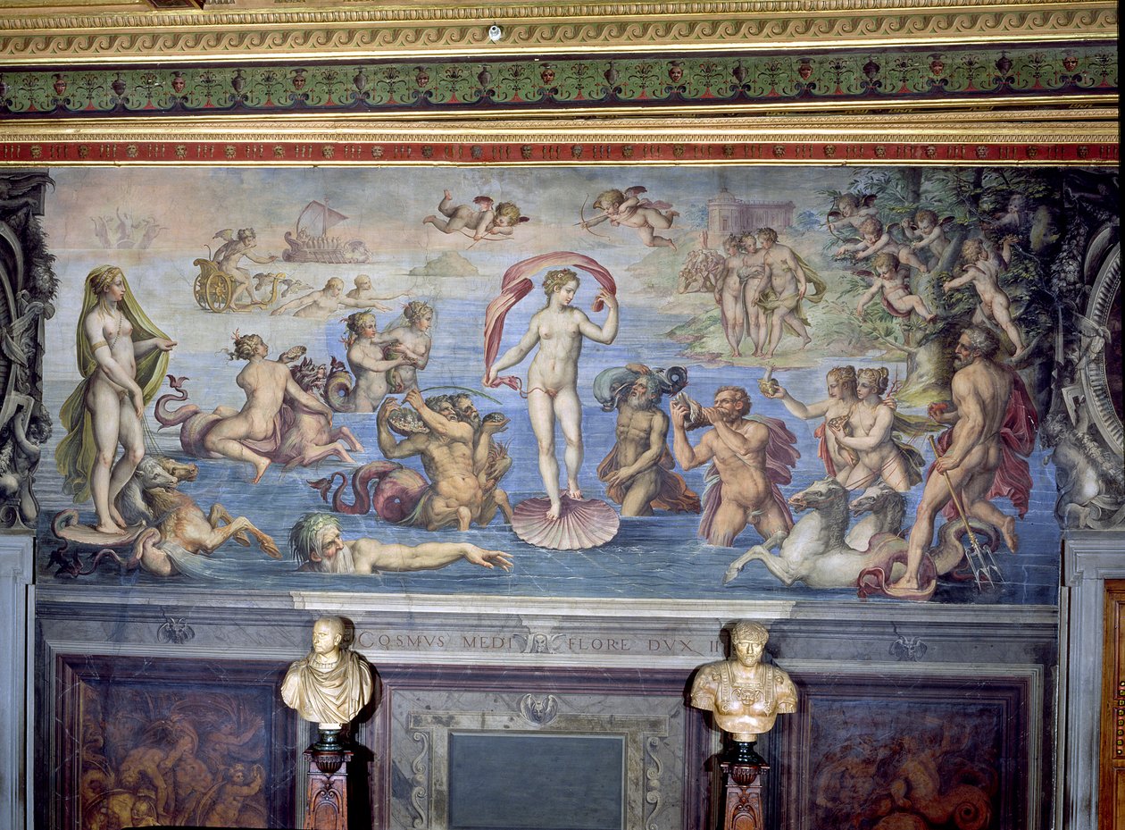 Venus födelse, 1555 (detalj av 82448) av C. and Vasari, G. Gherardi