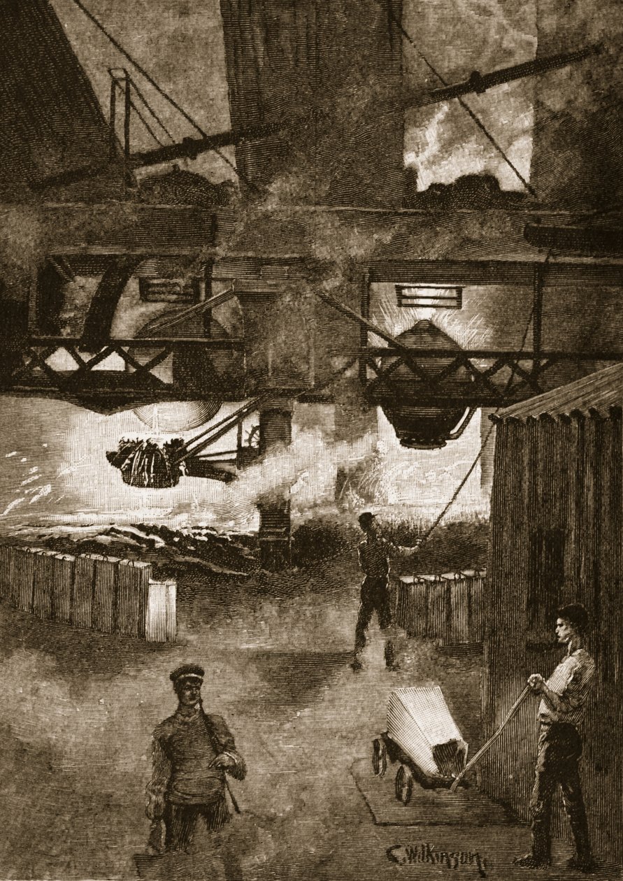 The Bessemer Process, illustration från "Cassell