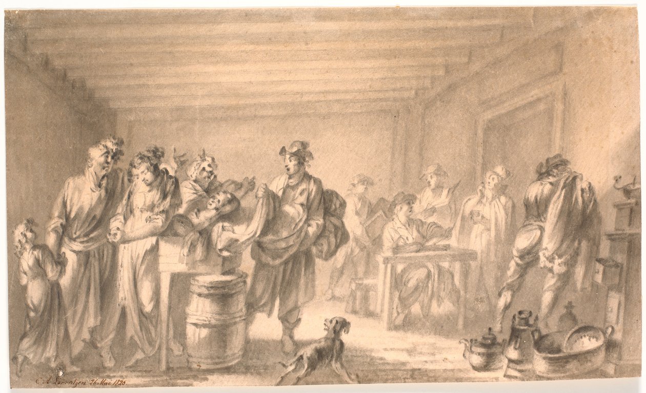 En pantsättningsscen av C.A. Lorentzen