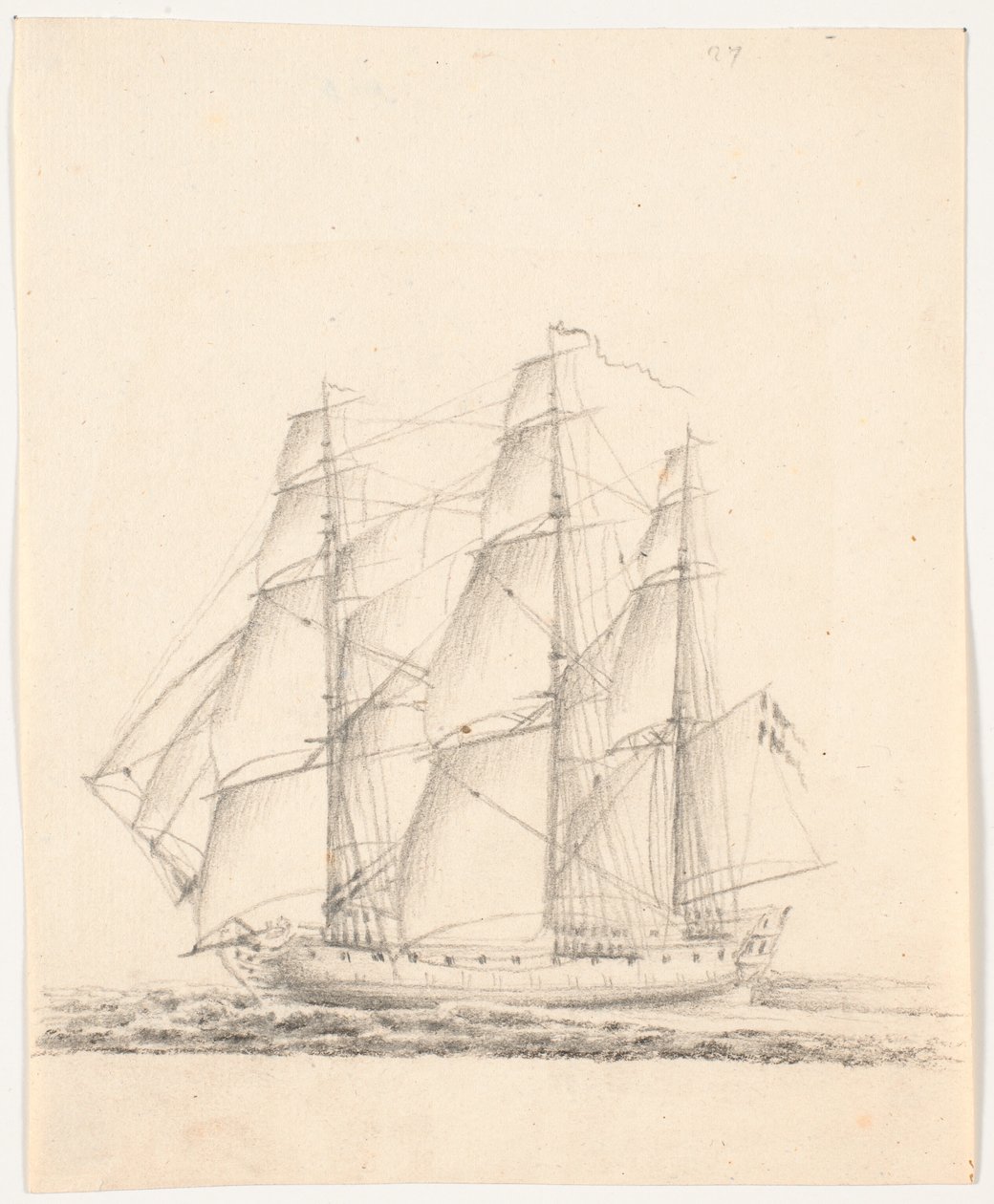 Marinens fartyg under fulla segel av C.A. Lorentzen