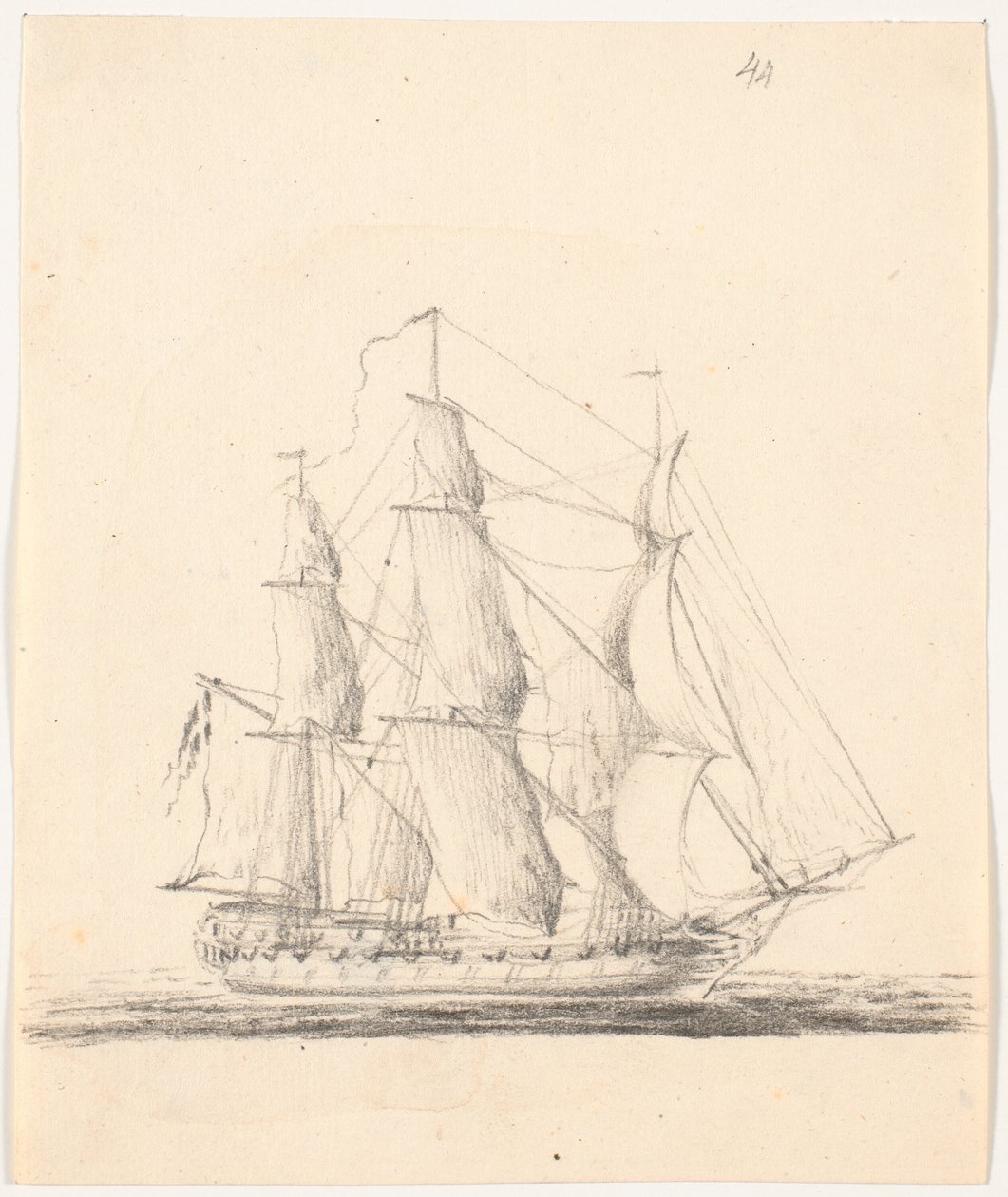 Marinens fartyg under fulla segel av C.A. Lorentzen