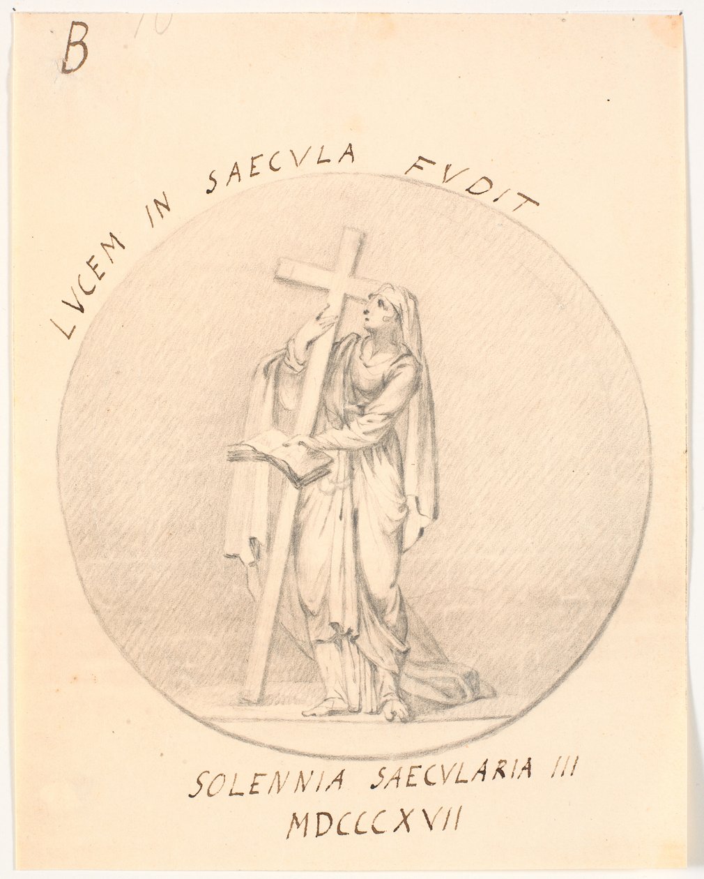 Medaljong med allegorisk kvinnofigur av C.A. Lorentzen