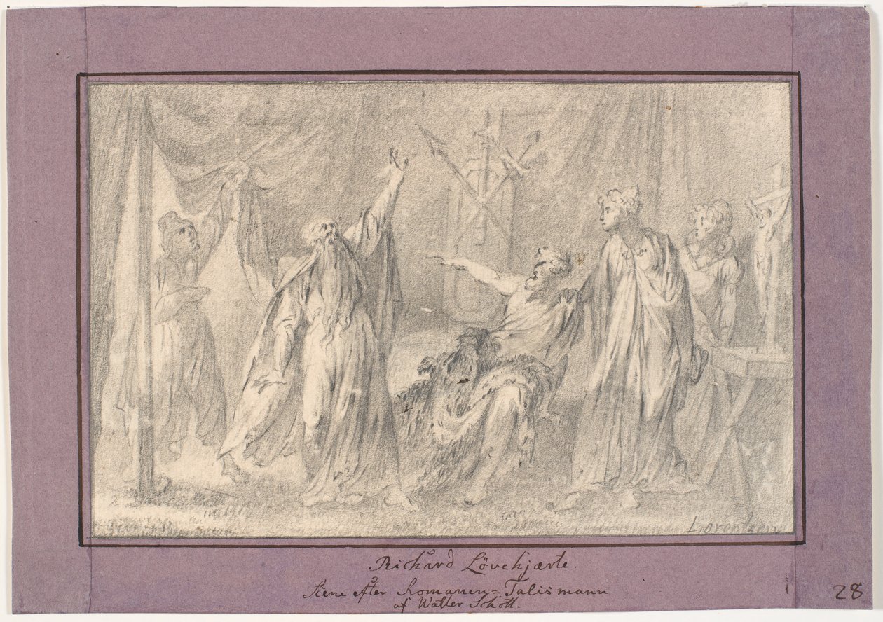 Richard Lejonhjärta. Scen från romanen "The Talisman" (1825) av Walter Scott av C.A. Lorentzen