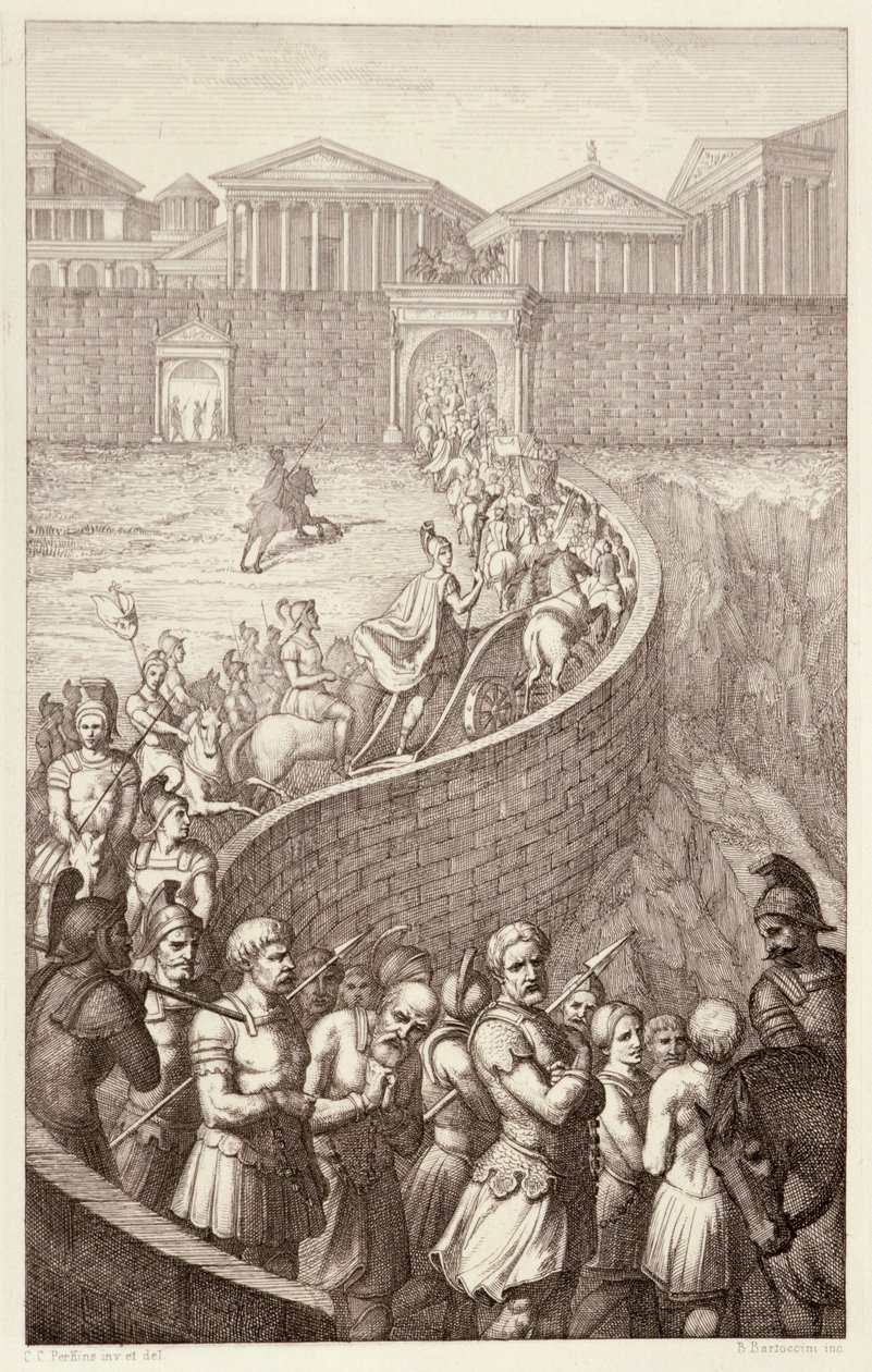 Quintus Fabius triumf, graverad av B.Barloccini, 1849 av C.C Perkins