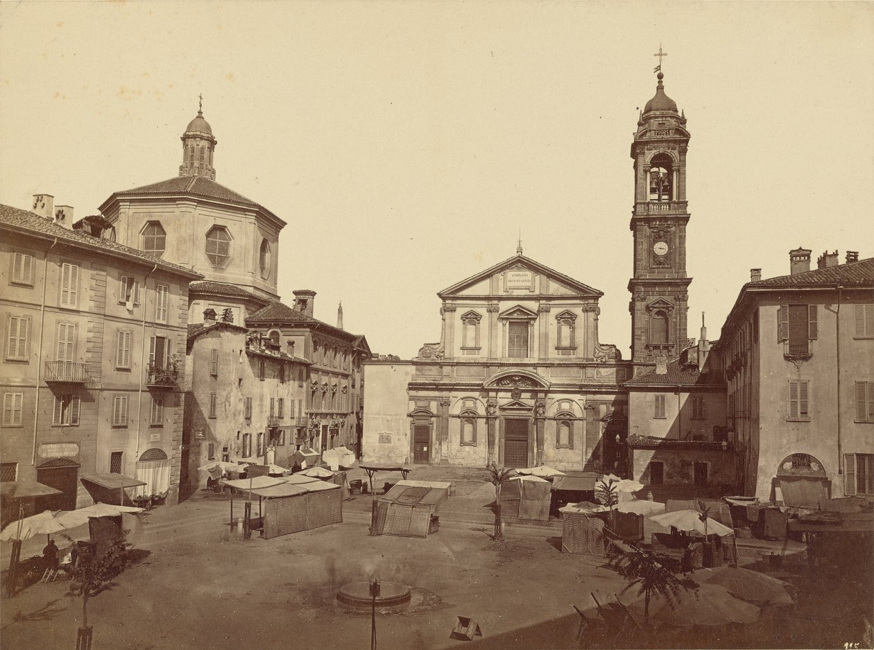 Utsikt över Milano: Piazzo Santo Stefano av C.D. Wagner